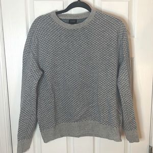 J crew medium lambs wool grey and blue sweater